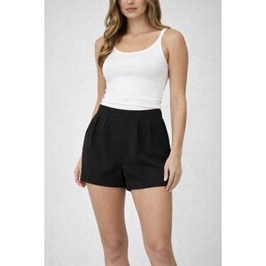 Endless‎ Rose Shorts Black Polyester Pleated Hem Women's 4